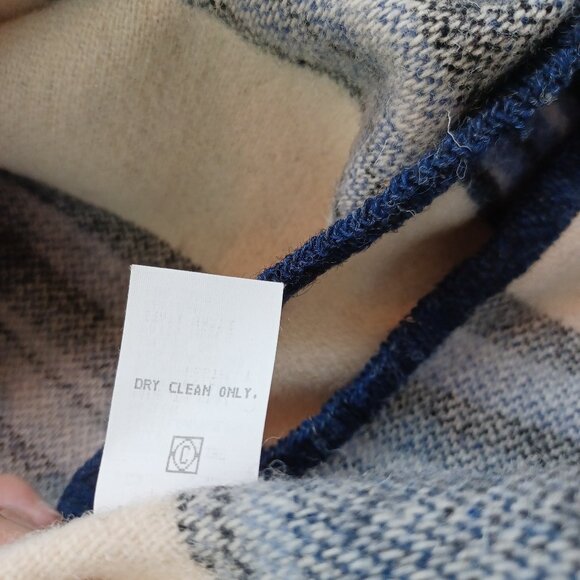 Woolrich Wool Vest Blue White Striped Collared Western Rodeo Womens Medium - Picture 12 of 14